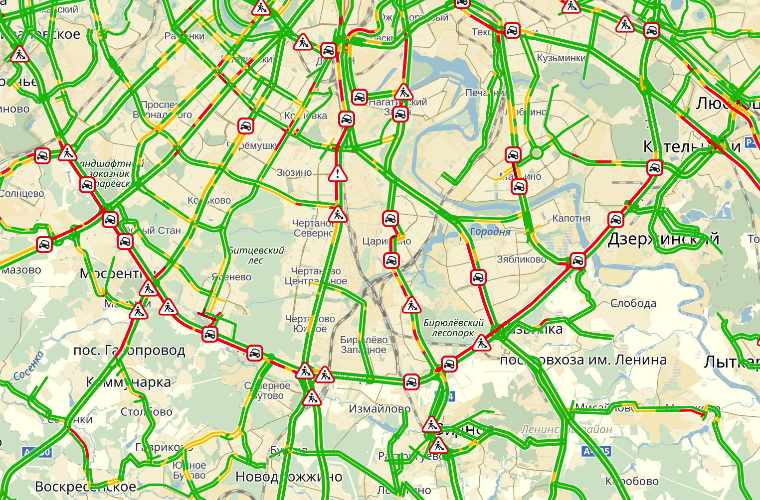 Карта москва пробки мкад