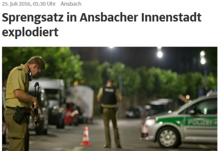 В немецком городе Ансбах произошел взрыв