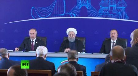 Президенты России, Ирана и Азербайджана подводят итоги переговоров