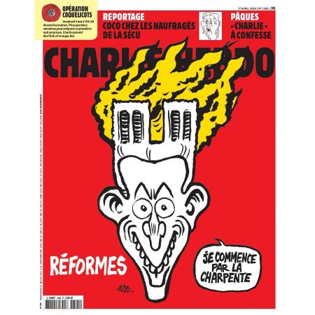 Charlie Hebdo опубликовал карикатуру на пожар в соборе Нотр-Дам