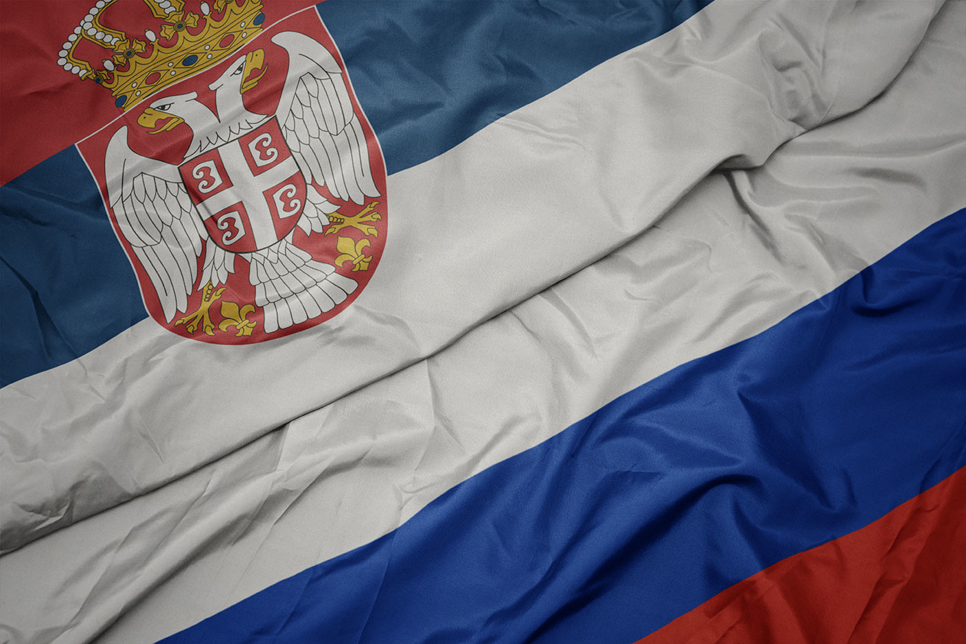 Флаг Сербии и России